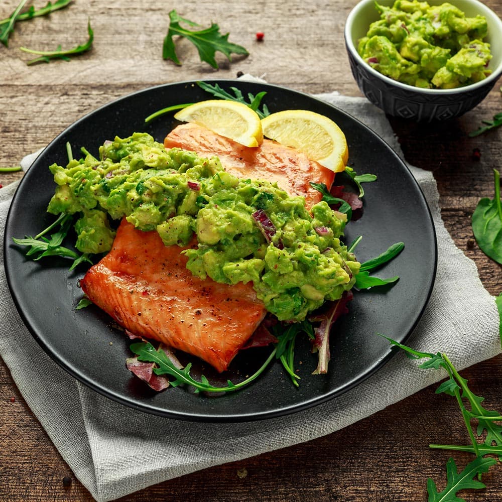Salmon with green sauce from La Española Olive Oil Instagram
